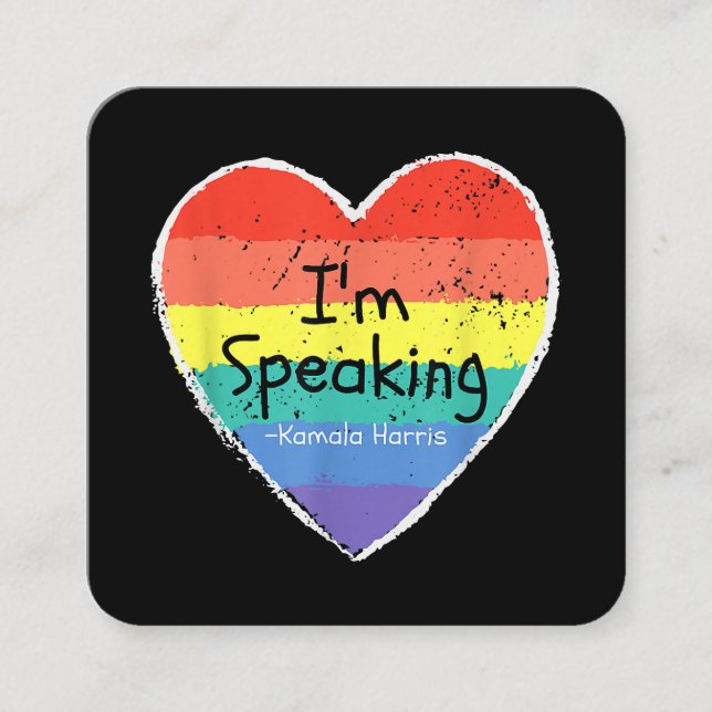 Madam Vice President I'm Speaking Kamala Harris gi Square Business Card (Front)