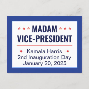 Madam Vice-President Kamala Harris 2d Inauguration Postcard