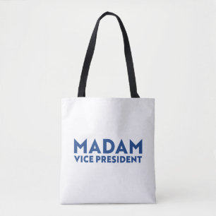 "Madam Vice President" kamala harris Blue white Tote Bag