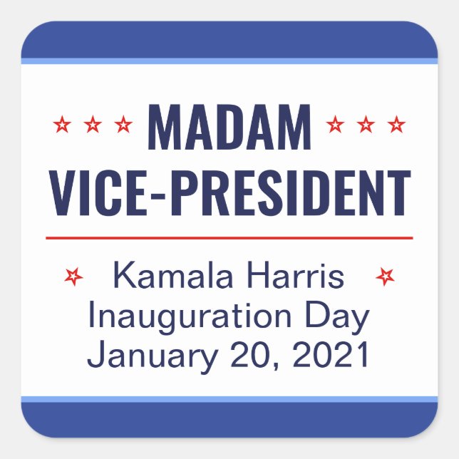 Madam Vice-President Kamala Harris Inauguration Square Sticker (Front)