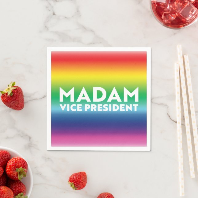Madam Vice President rainbow gradient pattern lgbt Napkin (Insitu)