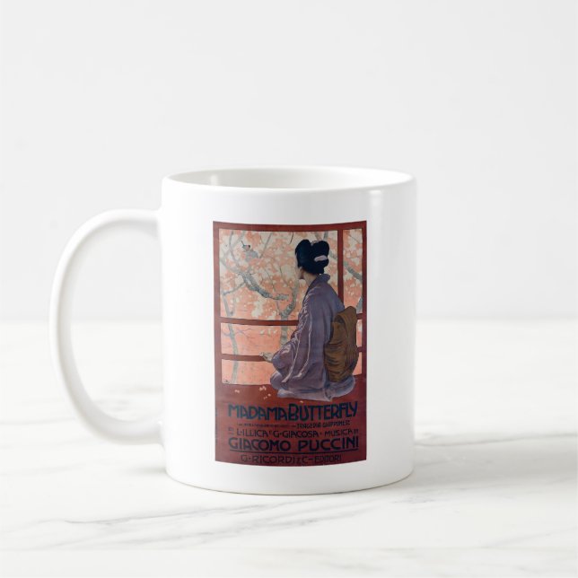 Madama Butterfly Vintage poster (1904) Coffee Mug (Left)
