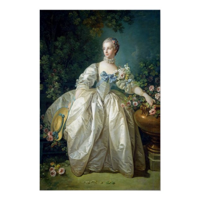 Madame Bergeret 1766 by Francois Boucher oil paint Poster (Front)