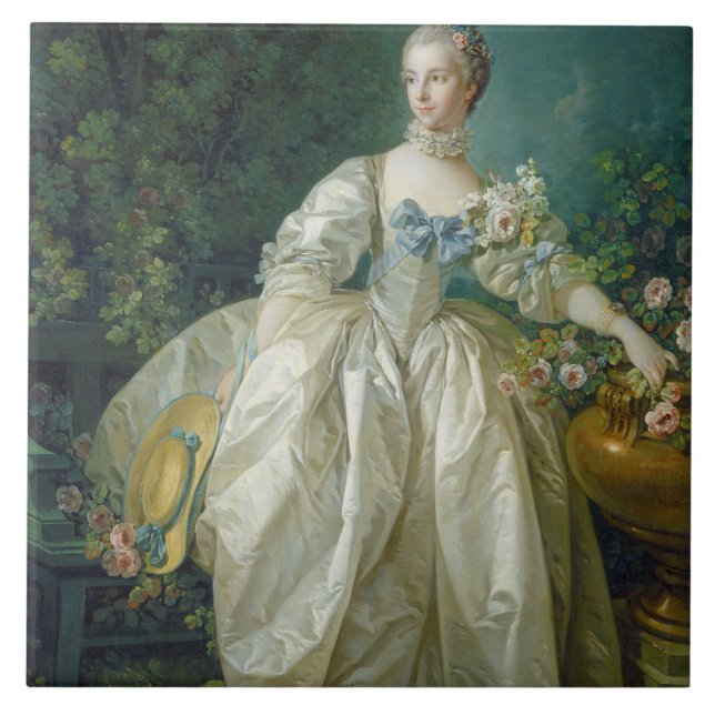 Madame Bergeret, c. 1766 (oil on canvas) Ceramic Tile (Front)