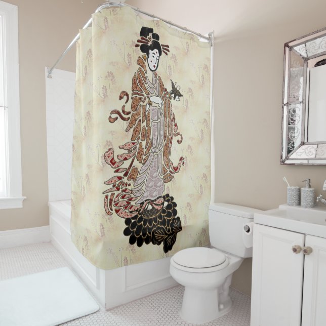 Madame Butterfly Shower Curtain (In Situ)