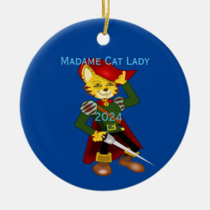 Madame Cat Lady 2024 for President Thunder_Cove Ceramic Ornament