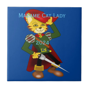 Madame Cat Lady 2024 for President Thunder_Cove Ceramic Tile