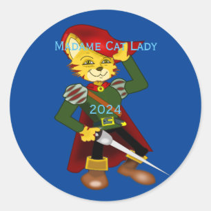 Madame Cat Lady 2024 for President Thunder_Cove Classic Round Sticker