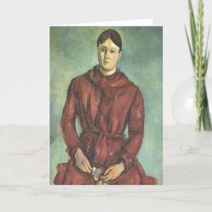 Madame Cezanne In a Red Dress - Paul Cezanne Card