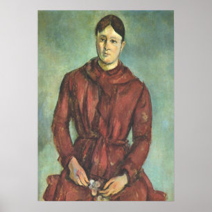 Madame Cezanne In a Red Dress - Paul Cezanne Poster