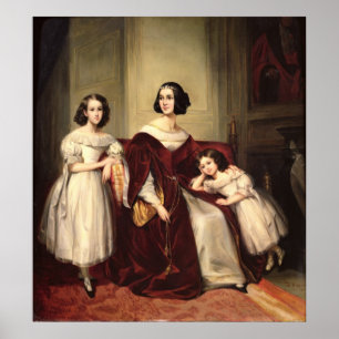 Madame de Nonjon and her Two Daughters, 1839 Poster