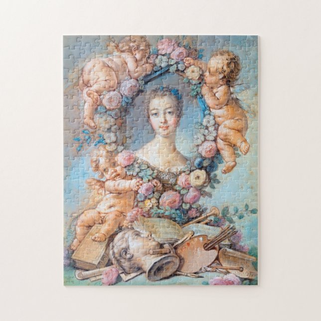 Madame de Pompadour François Boucher rococo lady Jigsaw Puzzle (Vertical)