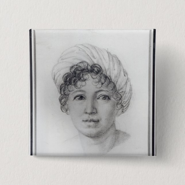 Madame de Stael 15 Cm Square Badge (Front)