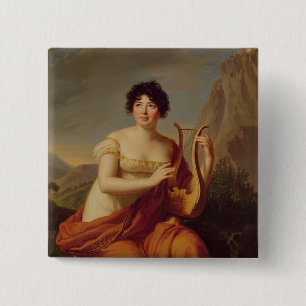 Madame de Stael as Corinne 15 Cm Square Badge