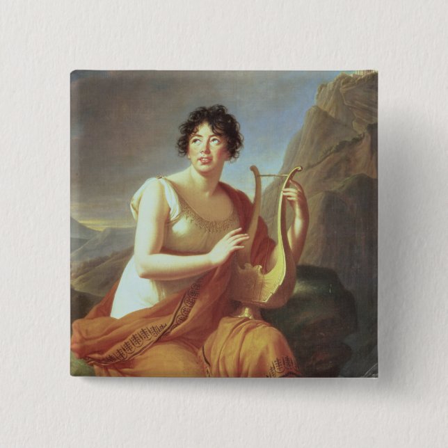 Madame de Stael as Corinne, 1809 15 Cm Square Badge (Front)