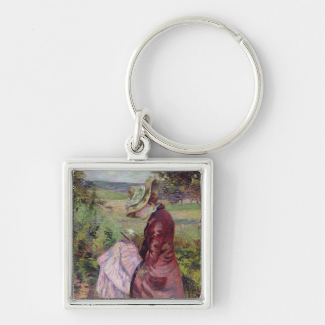 Madame Guillaumin reading, c.1887 Key Ring (Front)
