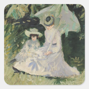 Madame Helleu and her Daughter Square Sticker
