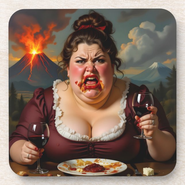 “Madame Lava-Cake”- She Blows At A Moments Notice Coaster (Front)