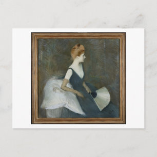 Madame Marthe Letellier Sitting on a Sofa Postcard