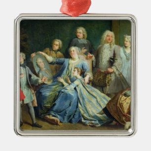 Madame Mercier Surrounded by her Family, 1731 Metal Ornament