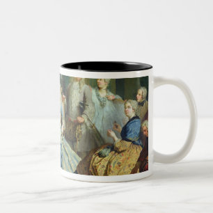 Madame Mercier Surrounded by her Family, 1731 Two-Tone Coffee Mug