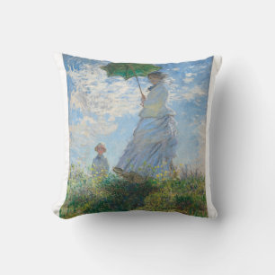 Madame Monet and Her Son by Claude Monet Cushion