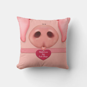 Madame Piggy Throw Pillow