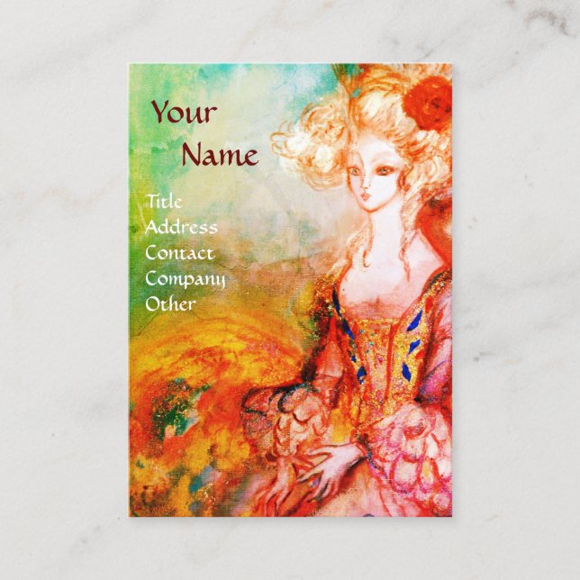 MADAME POMPADOUR Beauty Fashion Hair Gold Yellow Business Card (Front)