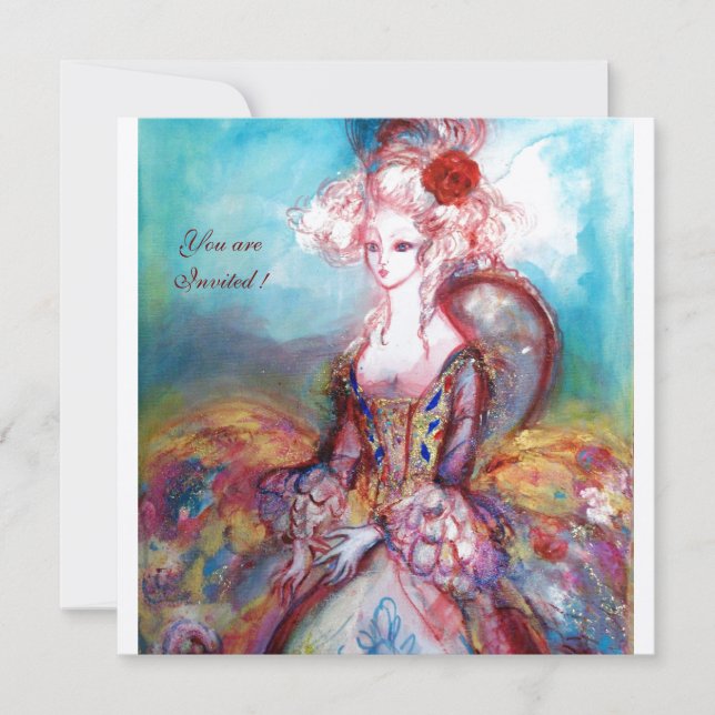 MADAME POMPADOUR ,Classy Costume Party Invitation (Front)