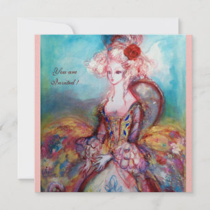 MADAME POMPADOUR ,Classy Gold Costume Party Invitation