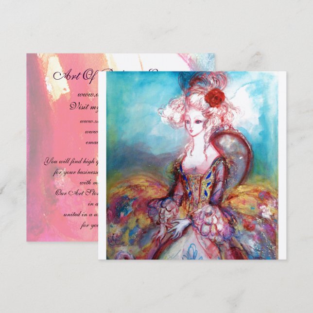 MADAME POMPADOUR Silver Metallic Invitation (Front/Back)