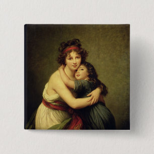Madame Vigee-Lebrun and her Daughter 15 Cm Square Badge