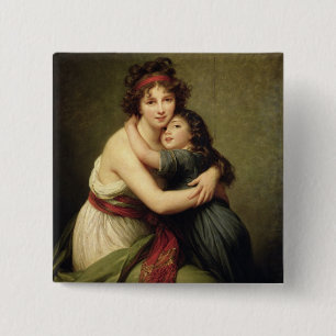 Madame Vigee-Lebrun and her Daughter 15 Cm Square Badge
