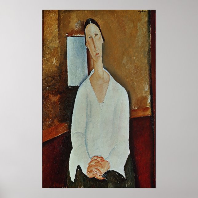 Madame Zborowska with Clasped Hands, c.1917 Poster (Front)