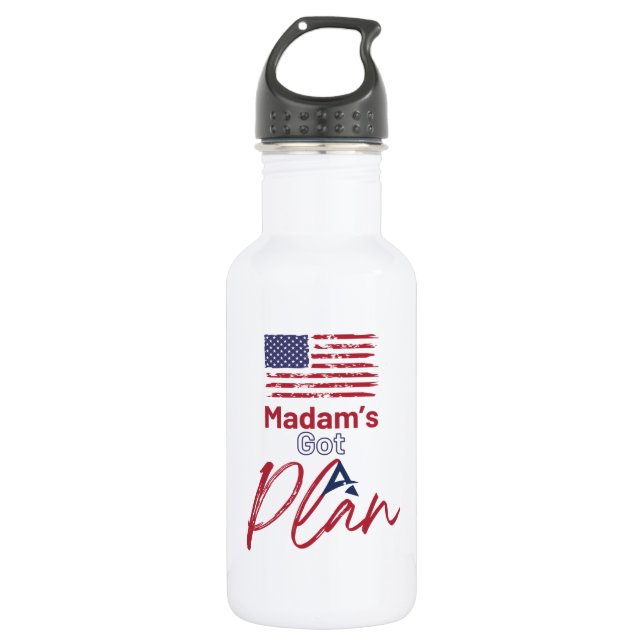 Madam's Got A Plan American Flag 532 Ml Water Bottle (Front)