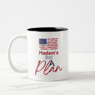 Madam's Got A Plan Patriotic Two-Tone Coffee Mug