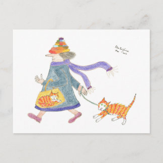 MadCatWoman Goes Shopping Postcard