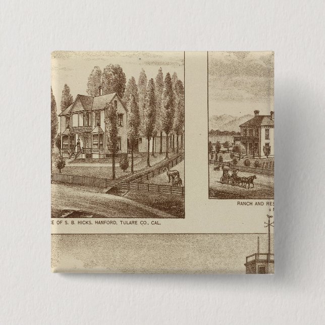 Madden residence, Water Works 15 Cm Square Badge (Front)