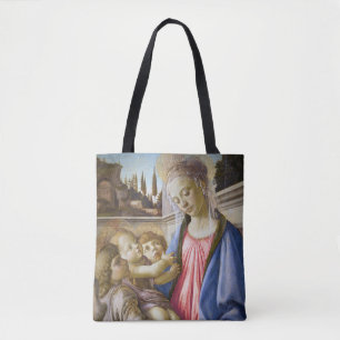 Maddona and Child and Two Angels by Botticelli Tote Bag