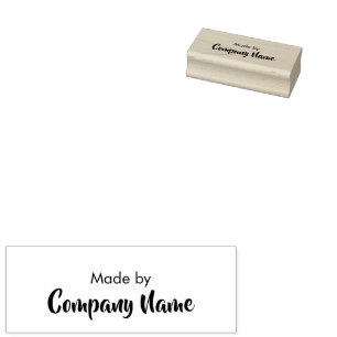 Made By Company Name Script Rubber Stamp