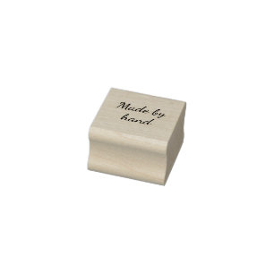 Made by Hand Cursive Custom Rubber Stamp