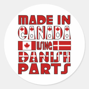Made Canada Danish Parts Classic Round Sticker