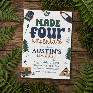 Made For Adventure 4th Birthday Invitation