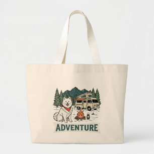 Made For Adventure Samoyed Dog Large Tote Bag