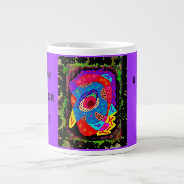 Made for art lovers abstract design large coffee mug (Front)