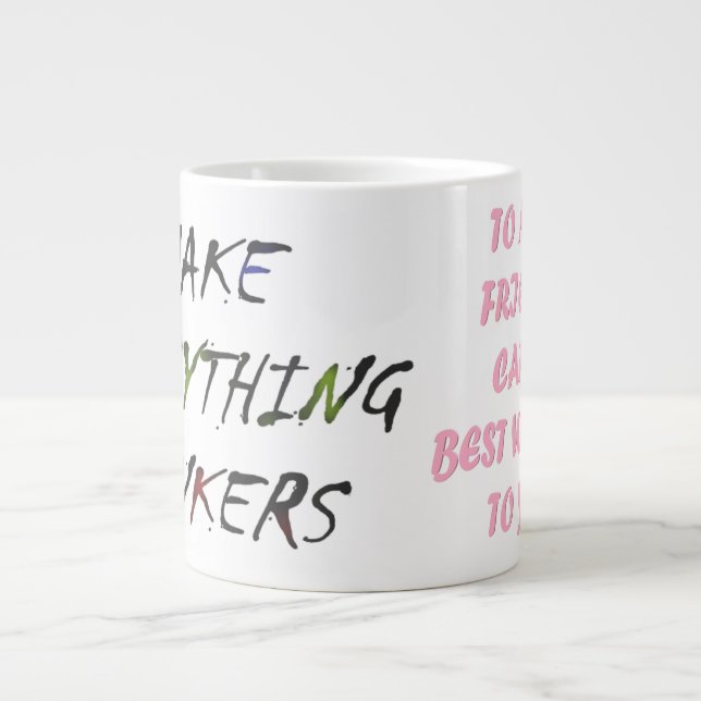 Made for Carol pink script funny style Large Coffee Mug (Front)