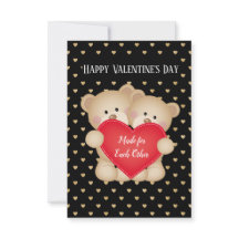 Made For Each Other Teddy Bears Card