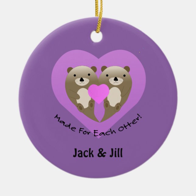 Made for Each Otter Ceramic Ornament (Front)