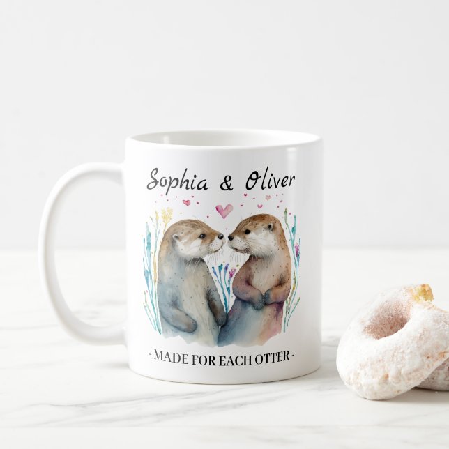 Made For Each Otter Love Valentine's Day Coffee Mug (With Donut)
