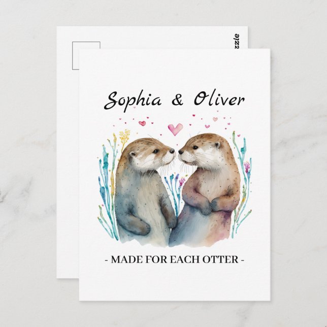 Made For Each Otter Love Valentine's Day Postcard (Front/Back)